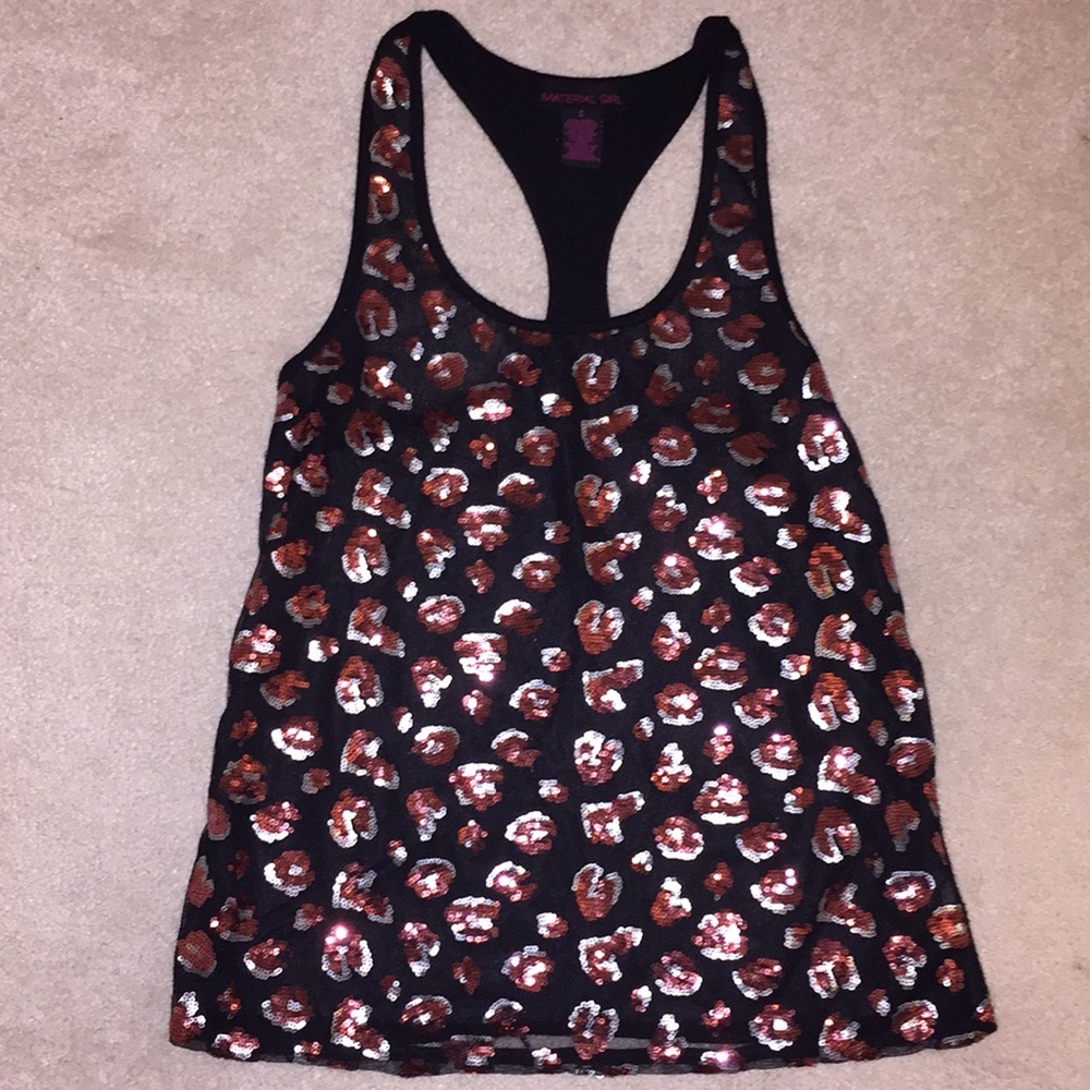Sequined racerback tank top size S